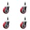 Service Caster 4'' Red Poly Wheel Swivel 7/8'' Expanding Stem Caster Set, 4PK SCC-EX20S414-PPUB-RED-78-4 - alternate 1